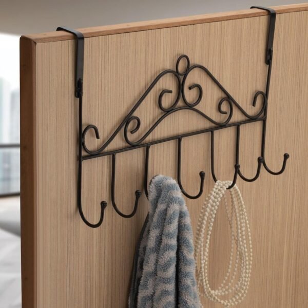Over The Door Hanger Rack 7 Hooks Decorative Organizer Hook (1 Pc)