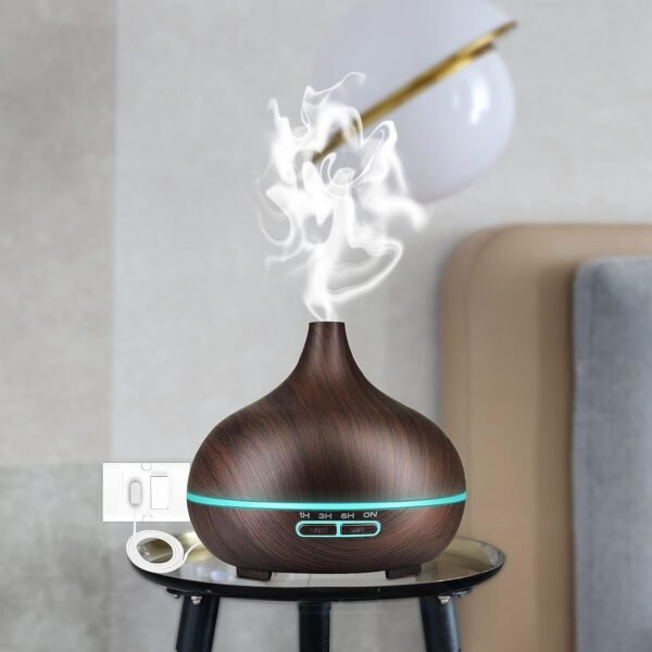 Aromatherapy Humidifier with 7 Colorful LED Light Change (500 ML Capacity / With Remote)