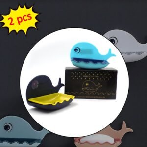Fish Shape Soap Dish Adhesive Waterproof Wall Mounted Bar Soap Dish Holder (Pack of 2Pc)